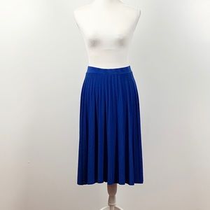 Royal blue ruffle mid knee skirt
